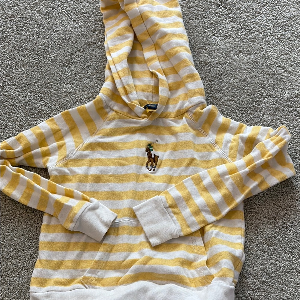 Ralph Lauren Yellow and White Striped Kids Hoodie